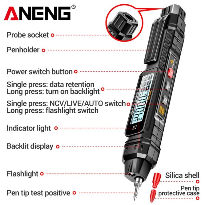 Компактный цифровой мультиметр - ручки ANENG A3005 — изображение 4