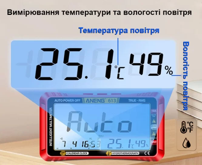 Багатофункціональний цифровий смарт мультиметр ANENG 613 black — изображение 5