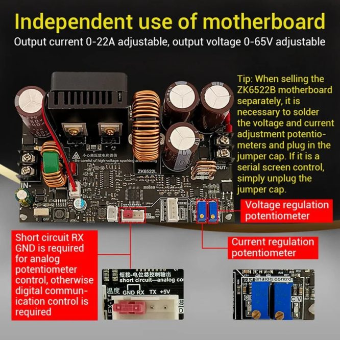 Мощный лабораторный блок питания ZK-6522C - 65V 22A — изображение 3