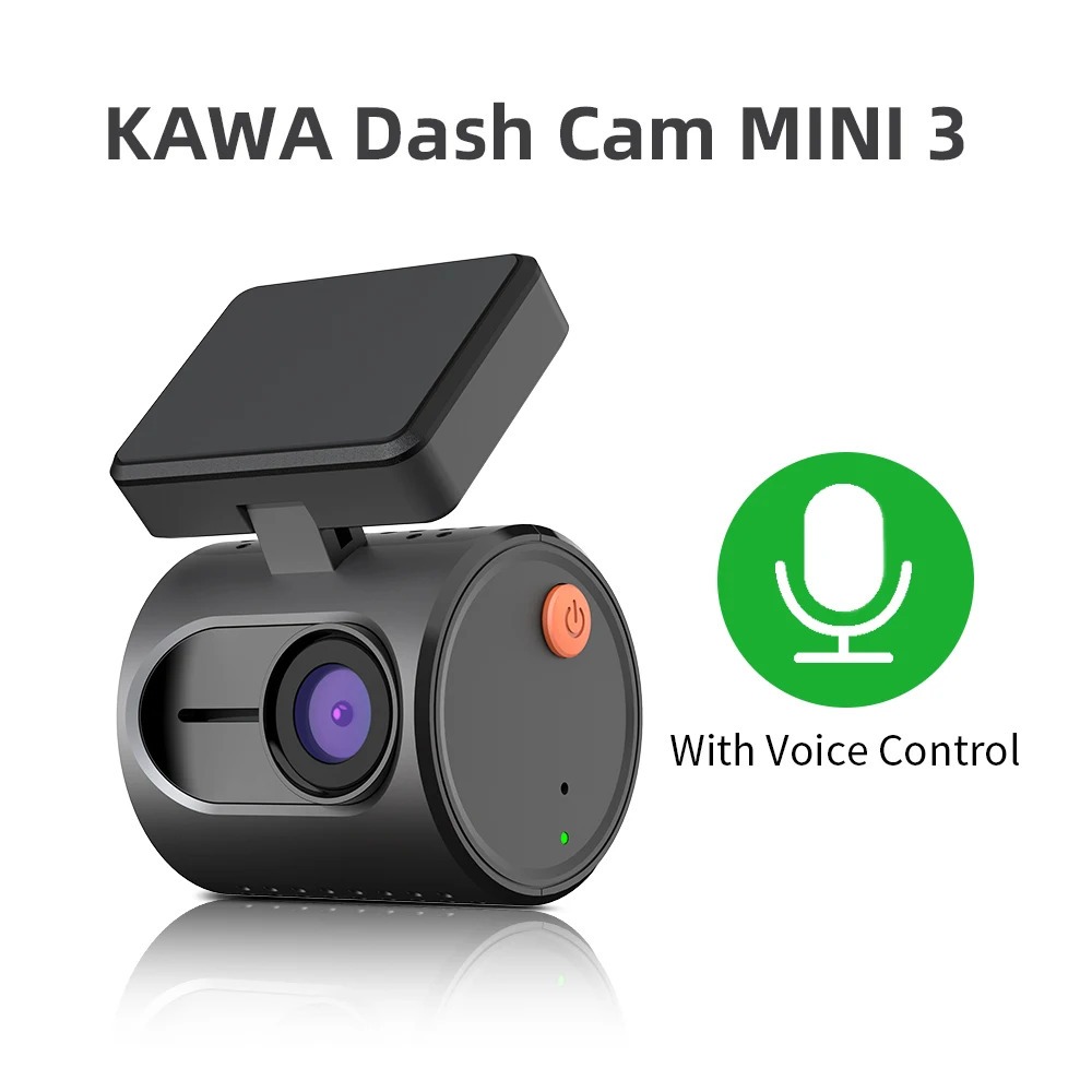 Відеореєстратор автомобільний KAWA mini 3 Tiny Dash Cam, 1296P QHD WDR/3D DNR із нічним баченням.