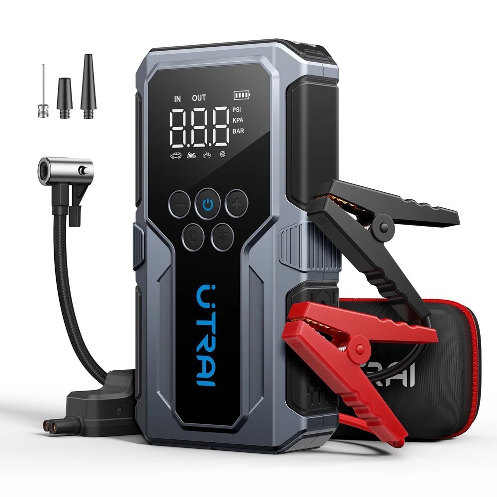 Пусковий зарядний пристрій бустер, Power bank - UTRAI 1500A Car Jump Starter + компресор 150 PSI