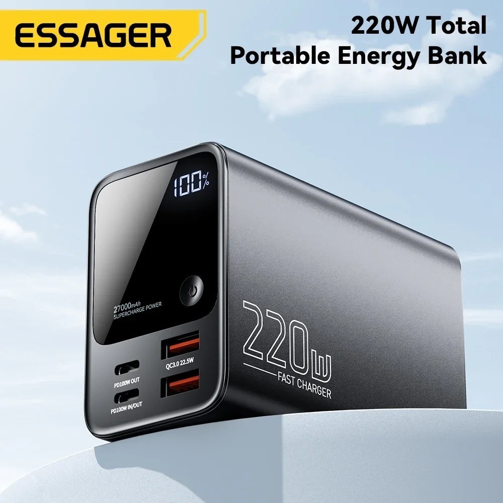 Акумулятор зовнішній ESSAGER F3002 Series 27000mah Large Capacity Power Bank 220W