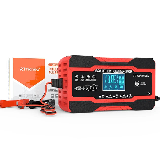 Автоматичний зарядний пристрій RJ Tianye 12V 10A; 24V 5A red RJ-C121001A