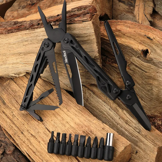 Мультитул Xiaomi Nextool Black Knight NE20151 (11 інструментів, з бітами), Чорний