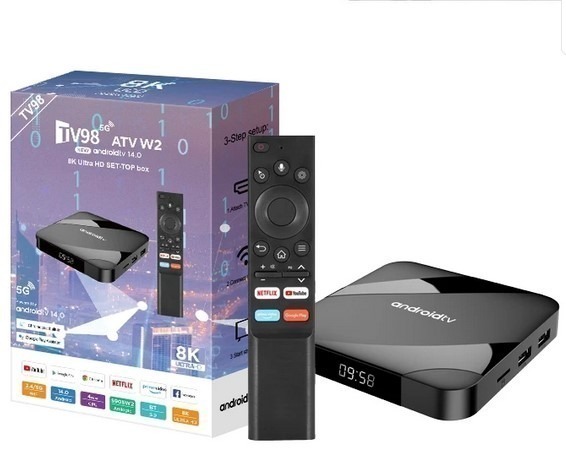 Смарт ТВ приставка AV1 S905W2 4/64 Гб Android 14 TV Box чотириядерний процесор, голосовий пульт