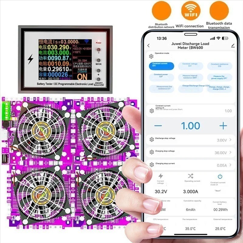 Електронне навантаження B29C-BW600 150W Wifi Bluetooth 30A (Atorch) - 1 модуль — изображение 2