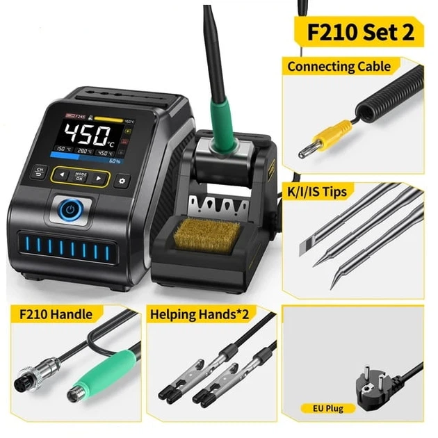 Fnirsi DWS-200 Паяльна станція, комплектація F210 максимальна з 3-ма жалами