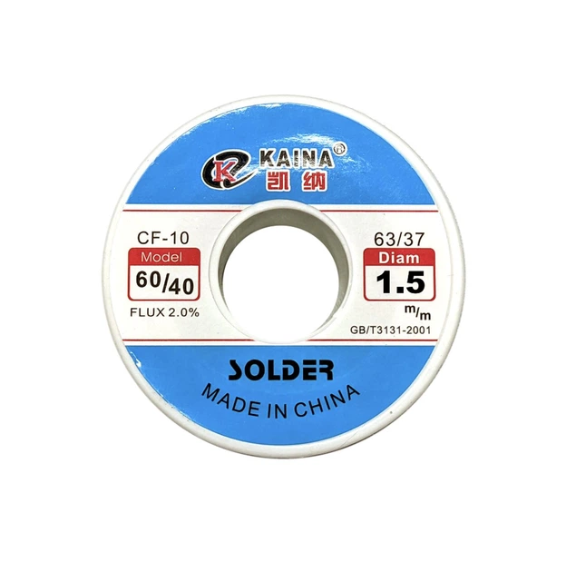 Припій з флюсом Kaina 1.5мм SOLDER CF-10 100г паяльна проволка Sn60Pb40