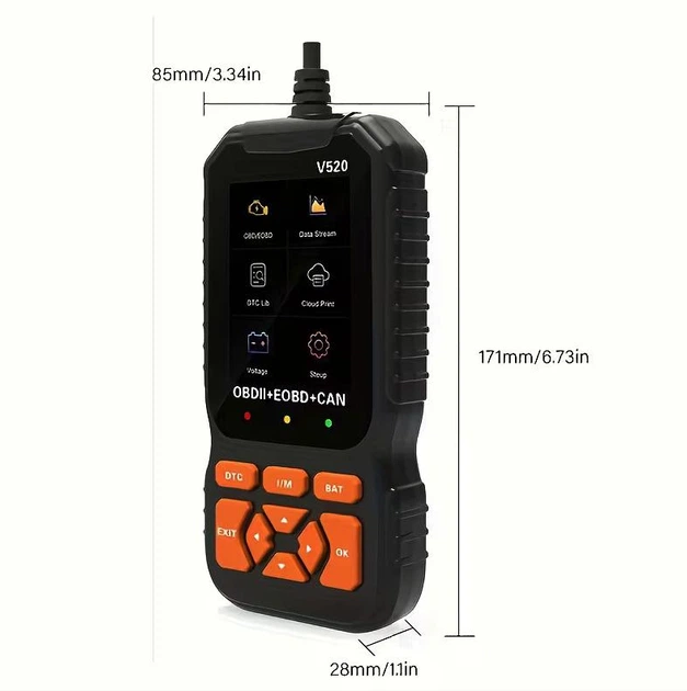 Автомобільний діагностичний OBD2/EOBD/CAN сканер V520 - професійний універсальний сканер помилок двигуна