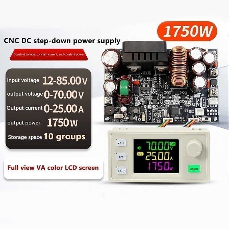 Лабораторний блок живлення 70V 25A XY7025 MPPT зарядний пристрій DC/DC знижувальний перетворювач 1750 Вт