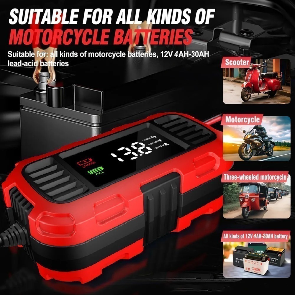 Зарядний пристрій 12В 2А для акумуляторів мотоциклів та автомобілів — изображение 4