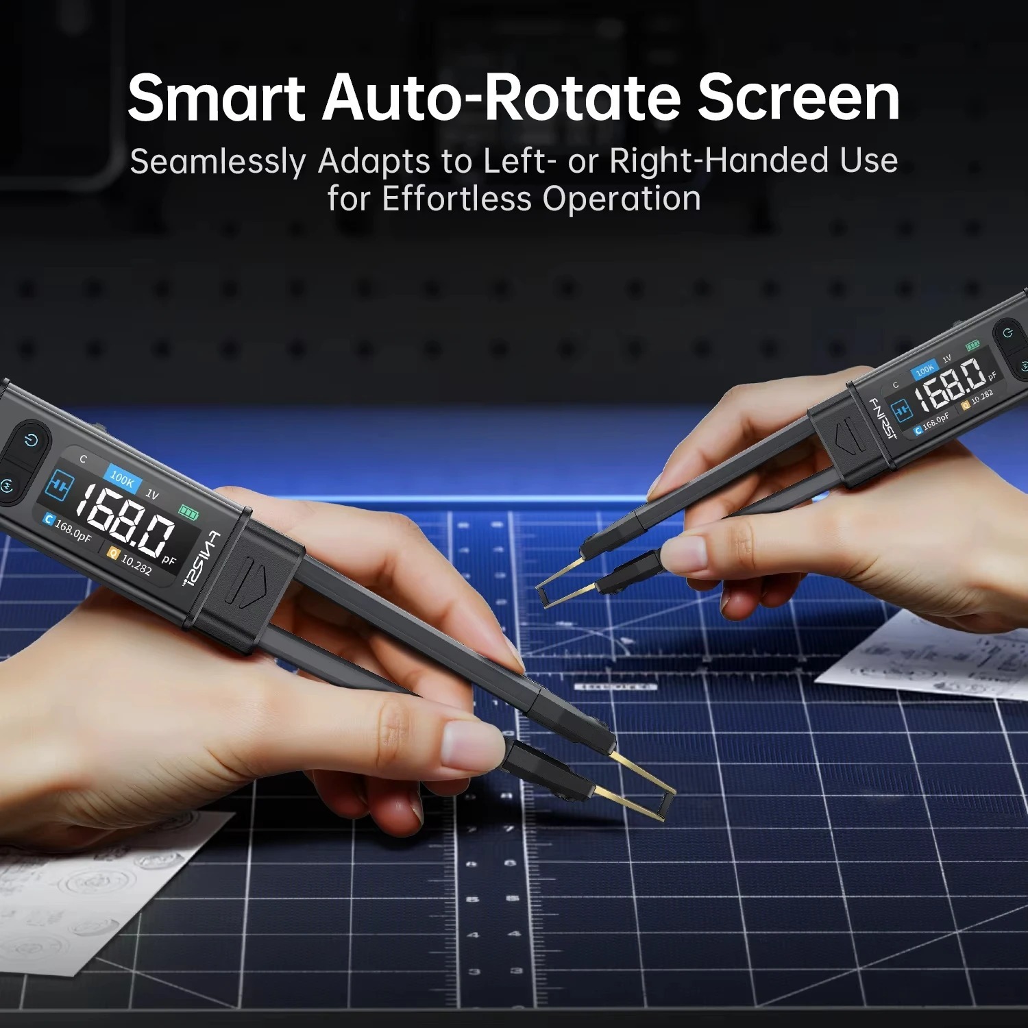 Цифровой пинцет-тестер SMD FNIRSI LCR-ST2 - LCR, ESR, (100 кГц) обновленный LCR-метр, щупы Кельвина — изображение 6