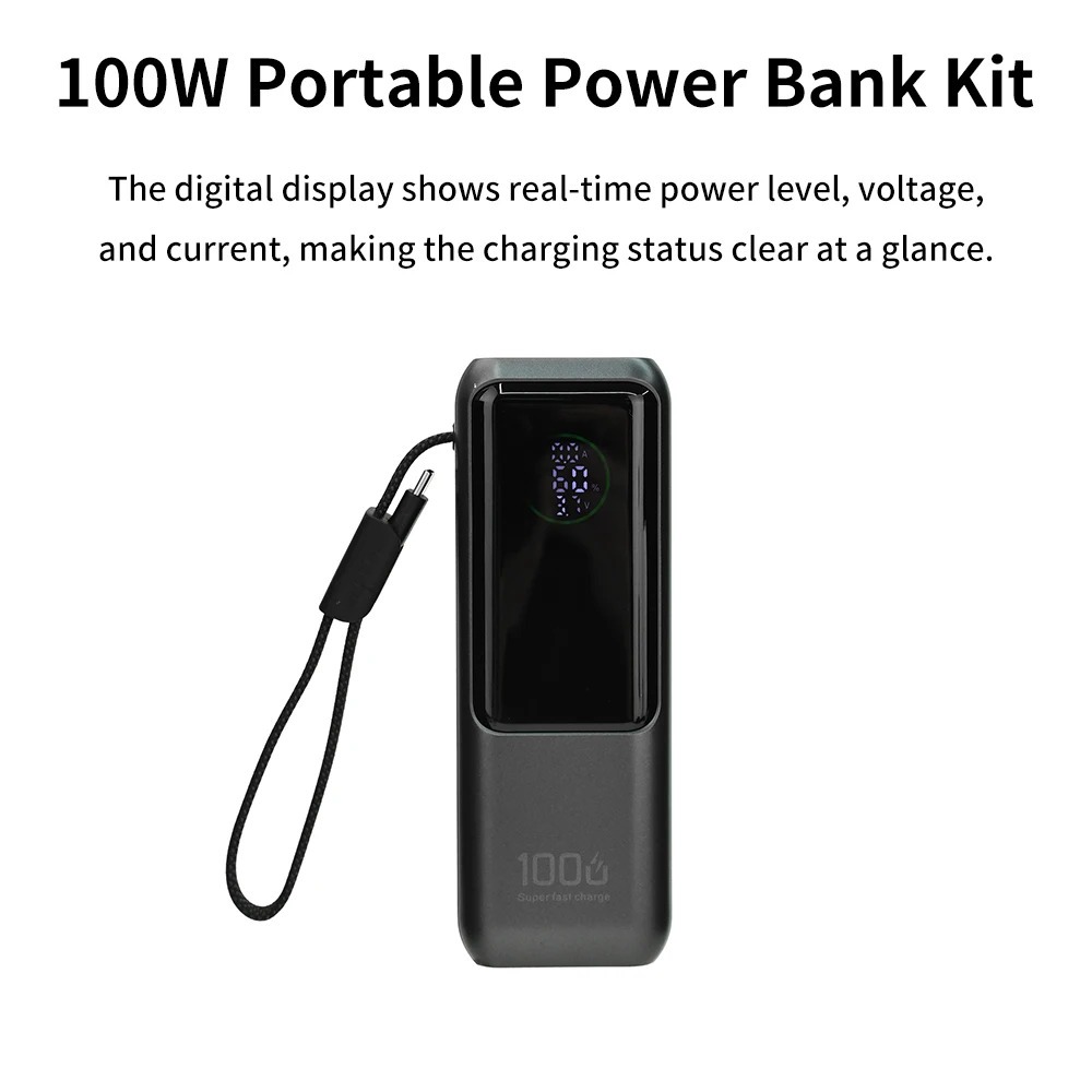 Корпус-павербанк під акумулятори 21700×4, PD 100W, USB-A/Type-C, для самостійного складання — изображение 4