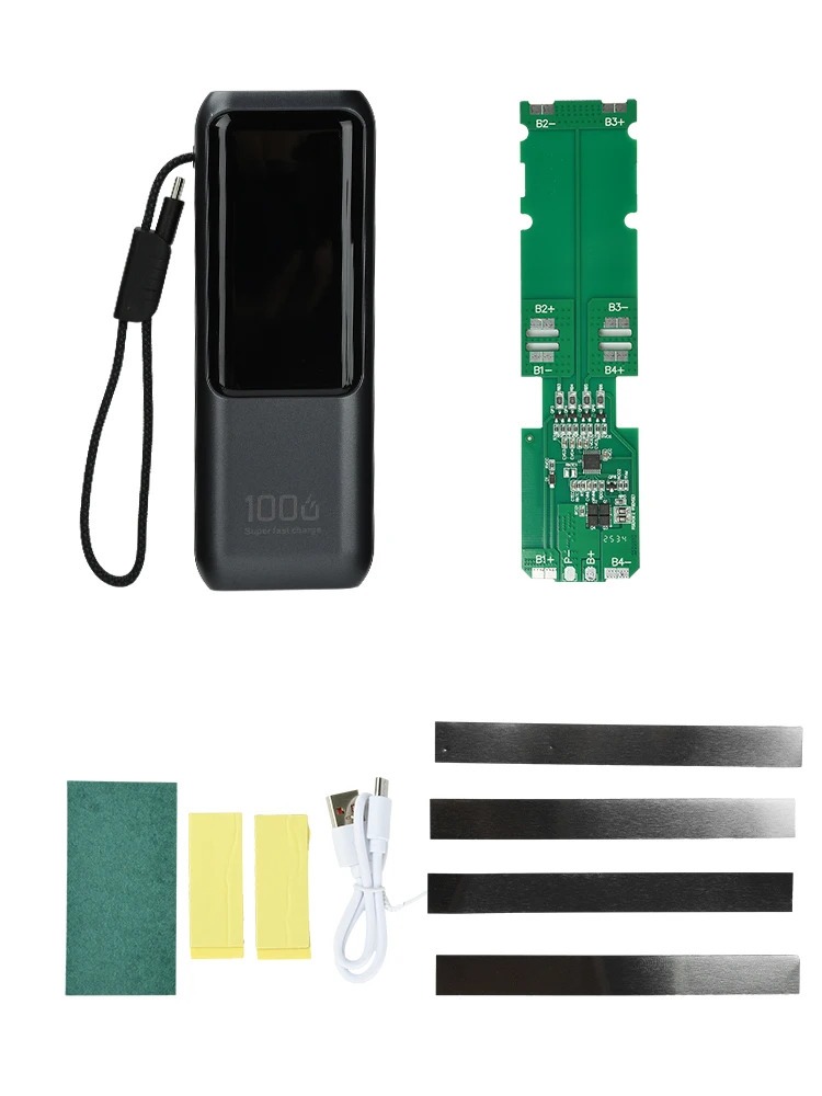 Корпус-павербанк під акумулятори 21700×4, PD 100W, USB-A/Type-C, для самостійного складання