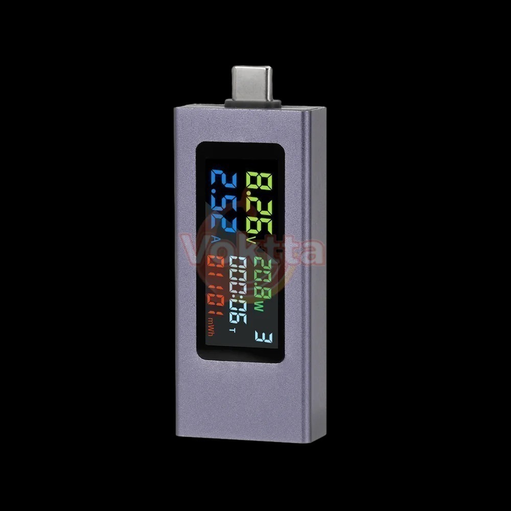 USB тестер Type-C 4.5–50 В 0–8 А для вимірювання струму, напруги, потужності та енергії