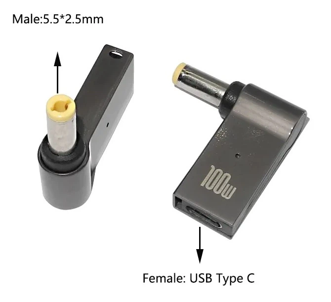 Перехідник Type-C PD 100W на DC (5.5×2.5) 20V Trexton для заряджання ноутбука