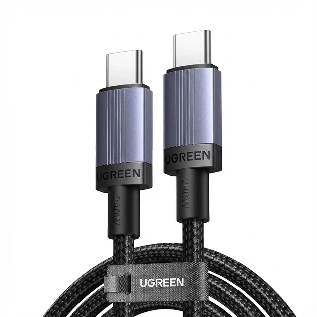 Кабель Ugreen L532 USB-C - USB-C PD 3.1 240W 5A 1 м Сірий (65907)