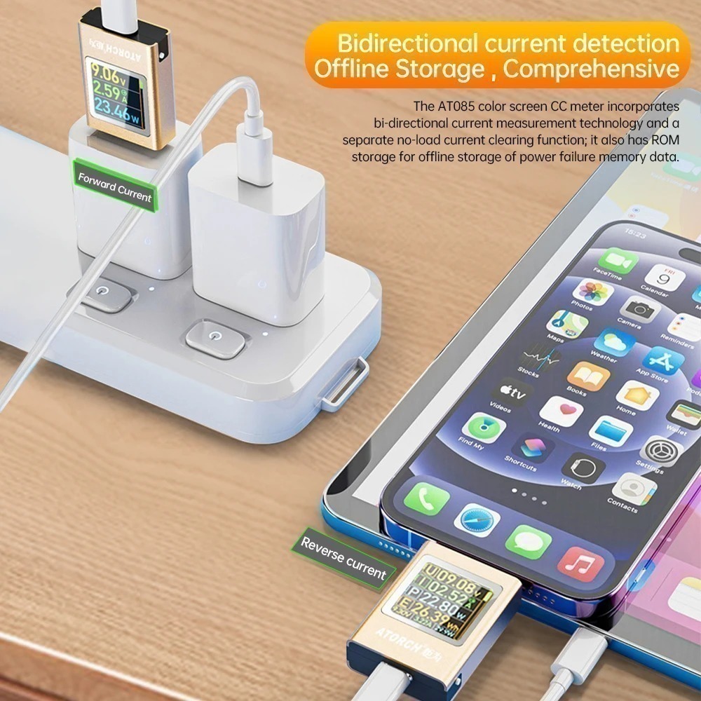 USB-тестер ATORCH AT085 4.5 В - 50 В 0-12 А — изображение 3