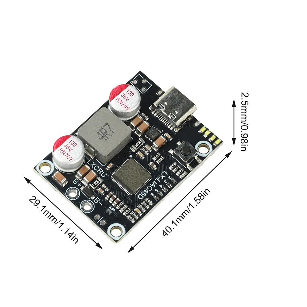 Модуль зарядний IP2369 45W Type-C PD для АКБ 18650 / 21700 2S–6S, заряд-розряд, Fast Charge