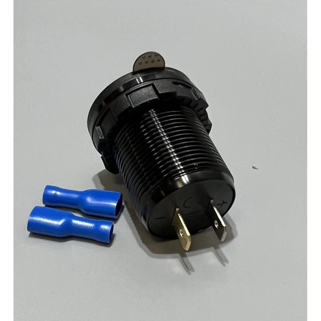 USB зарядка в авто врізна на 2 ЮСБ гнізда з вольтметром 12 - 24 Вольт, QC 3.0 (швидка зарядка) Зелене підсвічування (65737524)