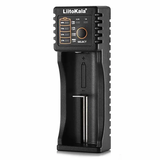 Зарядне LiitoKala Lii-100B для 1 елемента 10440-26650 Ni-Mh, Li-Ion, Li-Fe, від USB