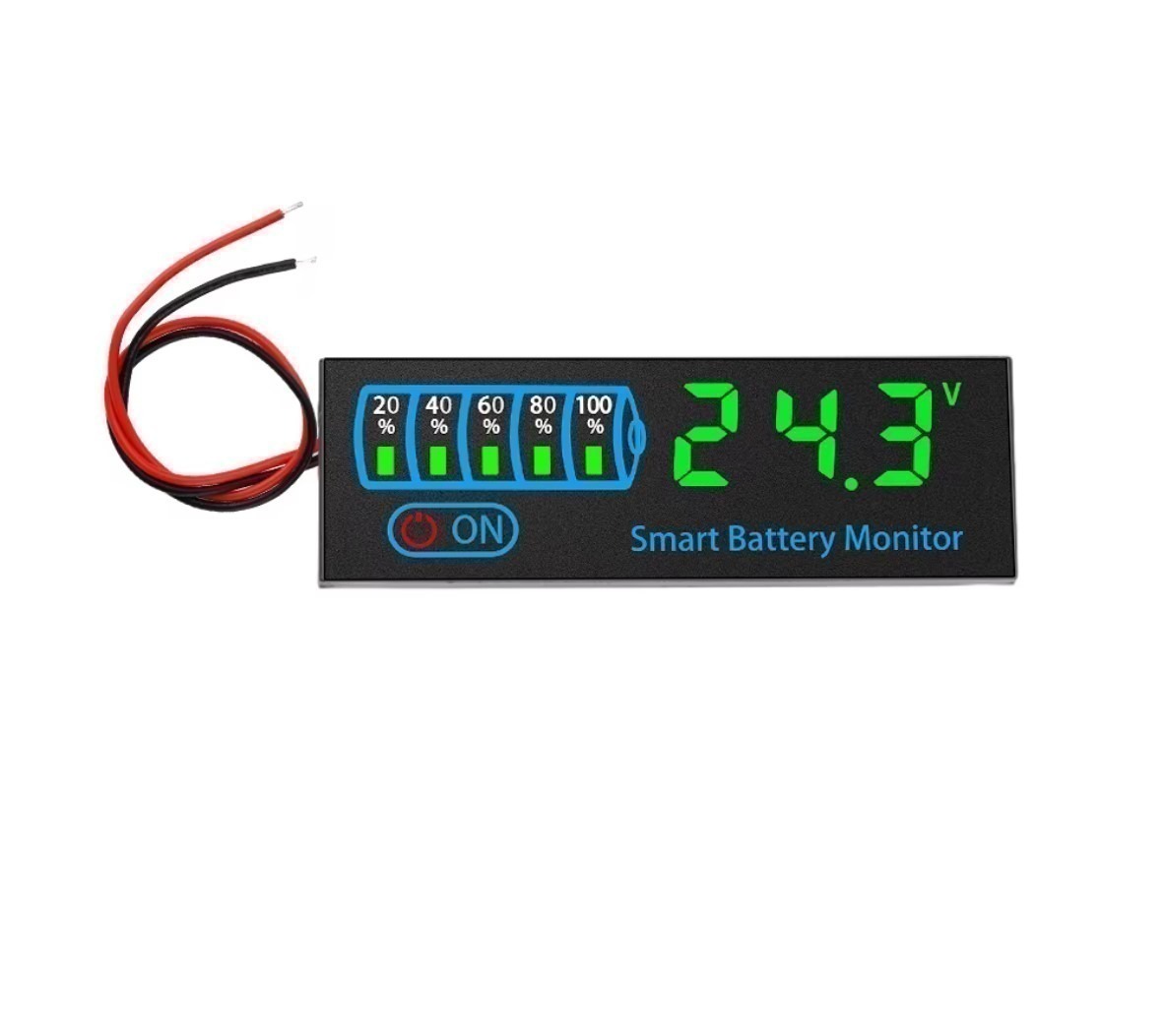 Індикатор рівня заряду батареї DC 7V-40V li-ion 3S-14S 12 V 24 V 36 V 48 V (зелений)